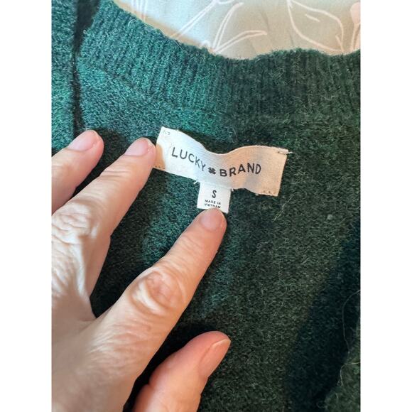 Lucky Brand dark green oversized size S cropped sweater - Picture 7 of 7
